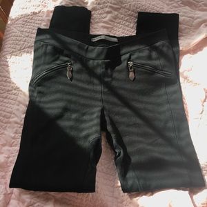 Zara black leggings with velvet inner thighs
